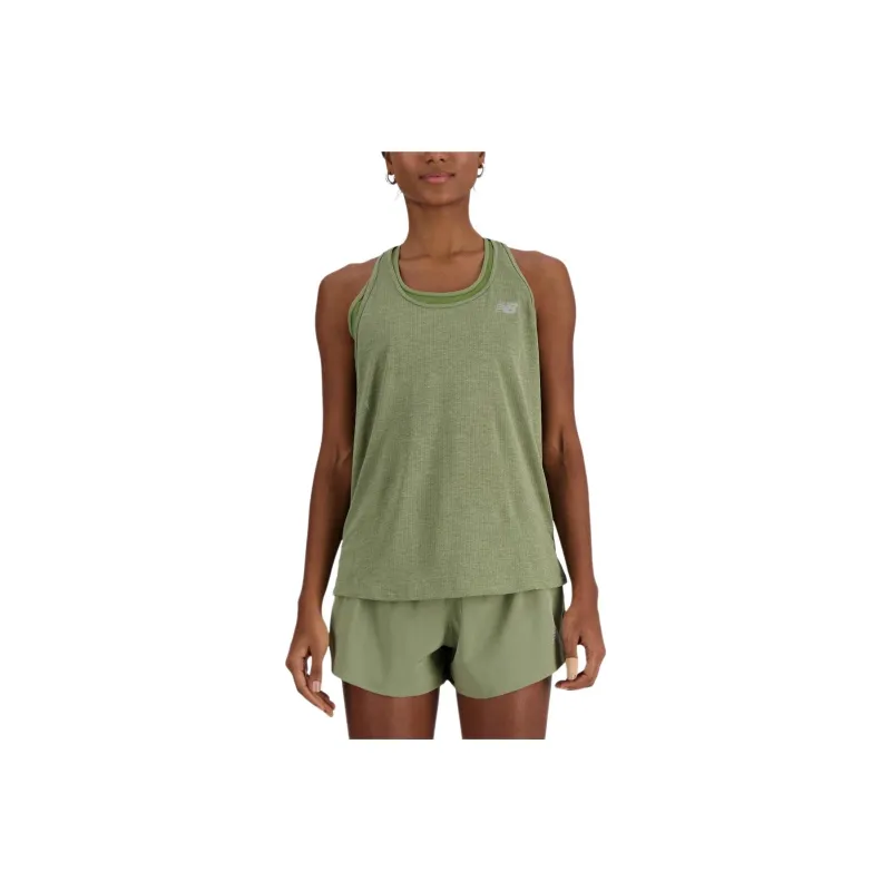 New Balance Athletics Tank Top Women's Dark Olive Stone Color-0
