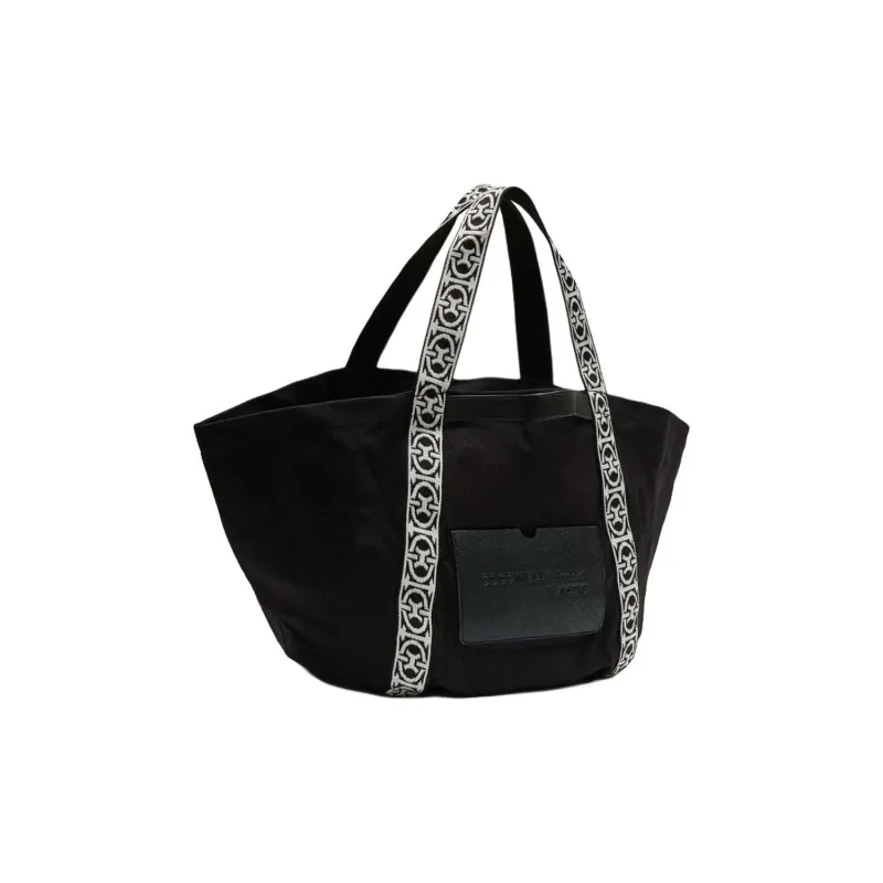 COCCINELLE Recycled Cotton Tote Bag, Shopping Bag, Handbag Women's Black-1