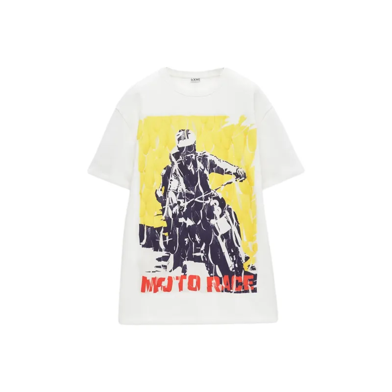 LOEWE Drop Shoulder Sleeve T Shirt Women's White-0