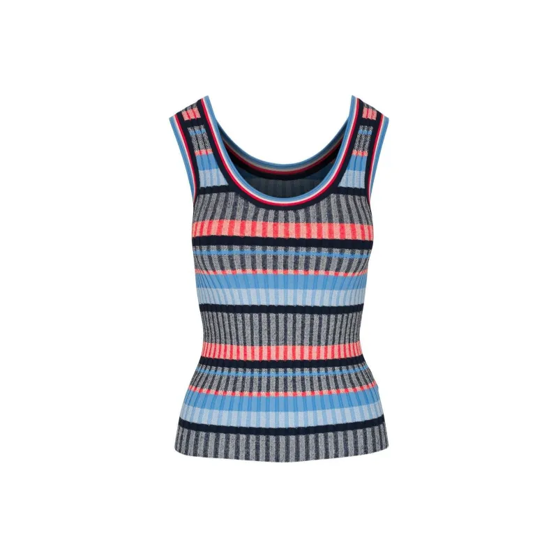 Veronica Beard Sandra Striped Tank Top-0