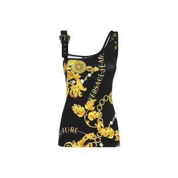VERSACE JEANS COUTURE Logo print Buckle detail Top