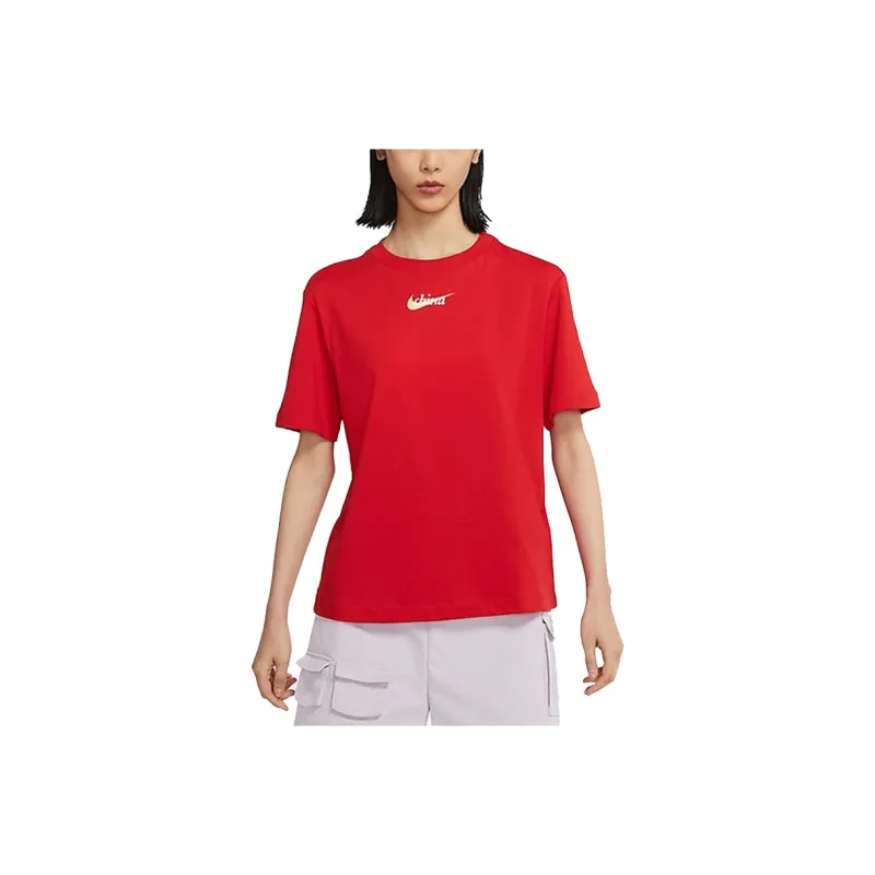 Nike T Shirts Women's Red-0
