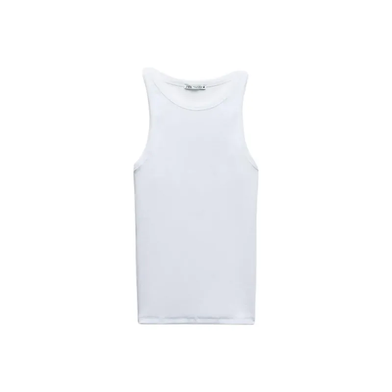 ZARA Tank Tops Women's White-0