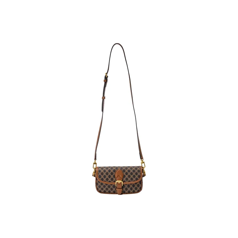 AQUASCUTUM PVC Spliced With Artificial Leather Crossbody One Shoulder Handbag Small Size Women's Coffee-6