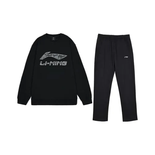 LiNing Sweatshirt Set Men's Black+Black