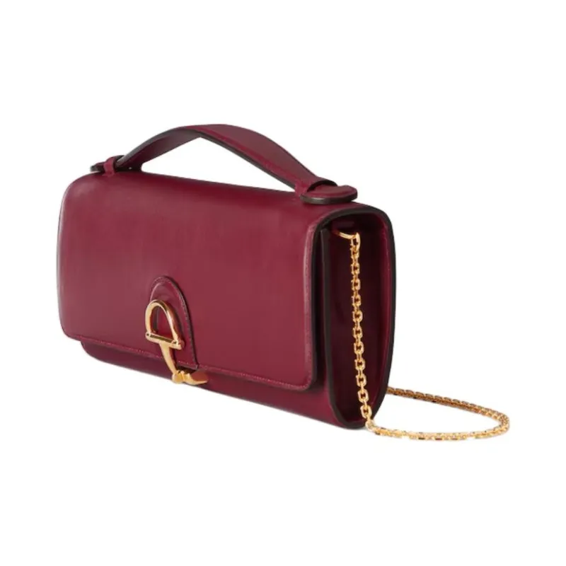 GUCCI Smooth Leather Handbag Regular Women's Red-1