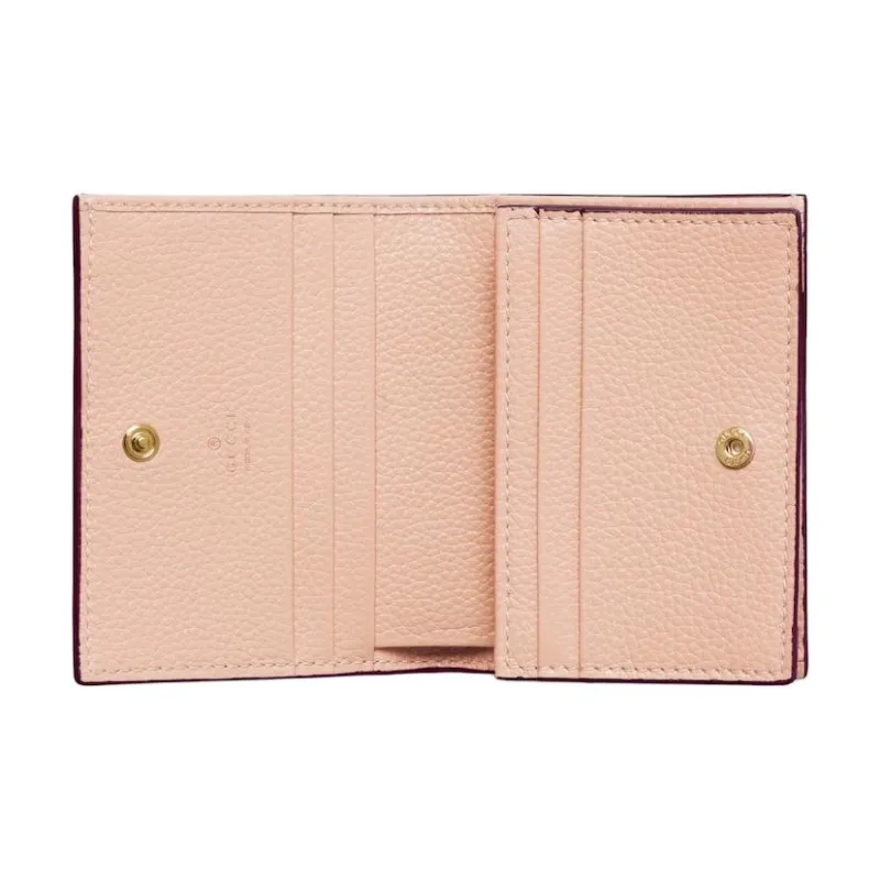GUCCI GG Marmont Leather Wallet Mini Women's Red-3