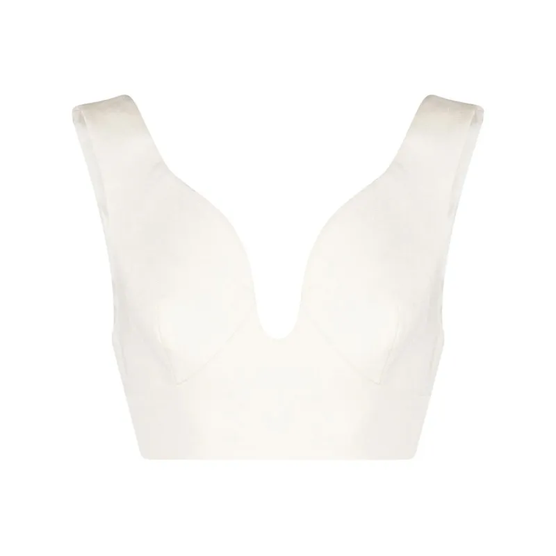 JIL SANDER V Neck Cropped Top-0