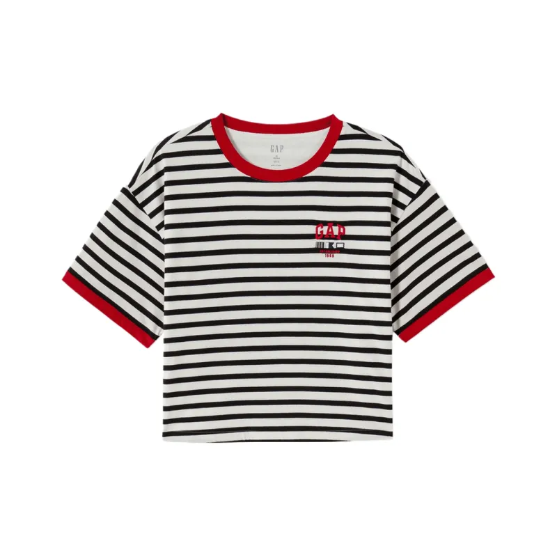 GAP T Shirt Women's Black White Stripes-0