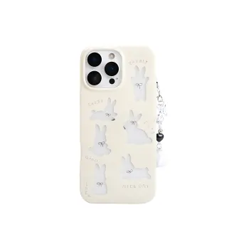 Wei Xin Acrylic Material Cut Out Rabbit Pendant Phone Cases Compatible With IPhone 16/15 Pro Max/Apple 13/14 Pro/Max