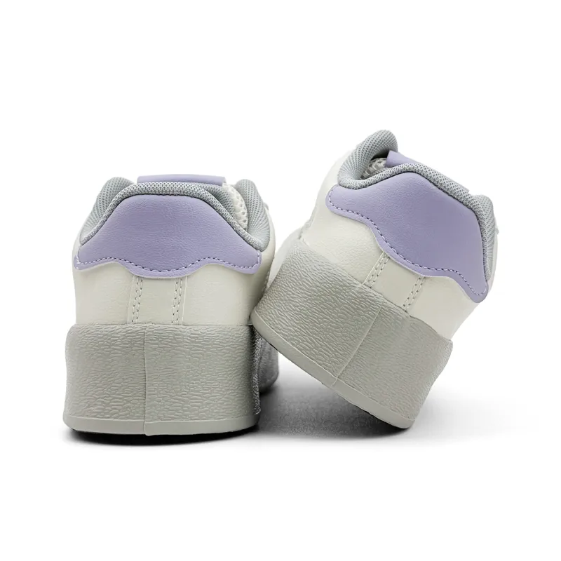 Mengsai Anti-Slip Wear-Resistant Low-Top Skateboard Shoes Women's Gray Purple-2