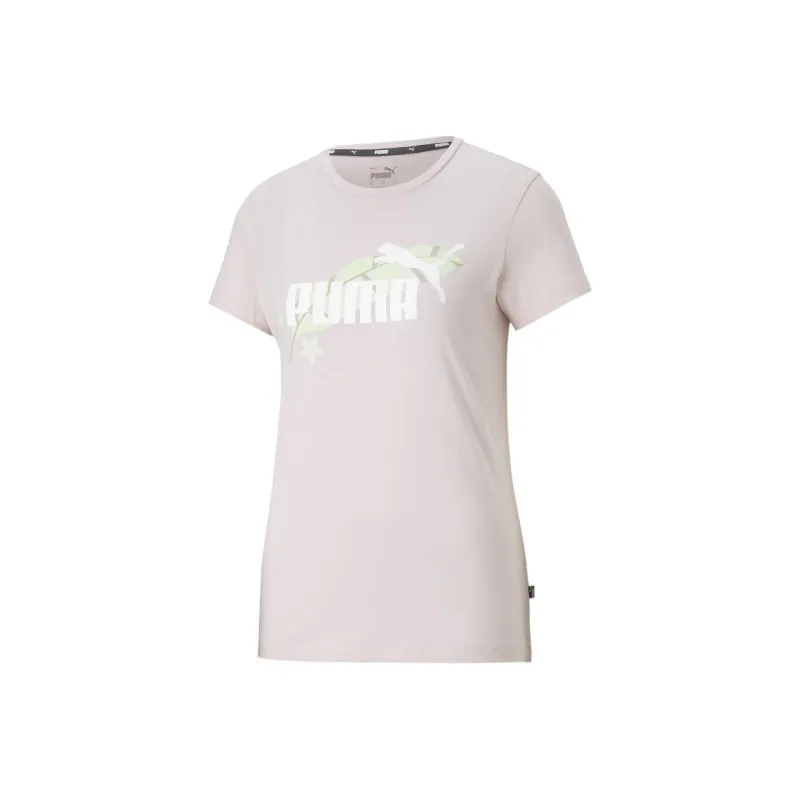 PUMA HER FLORAL VIBES Graphic Tee T-Shirt Women's Pink-0