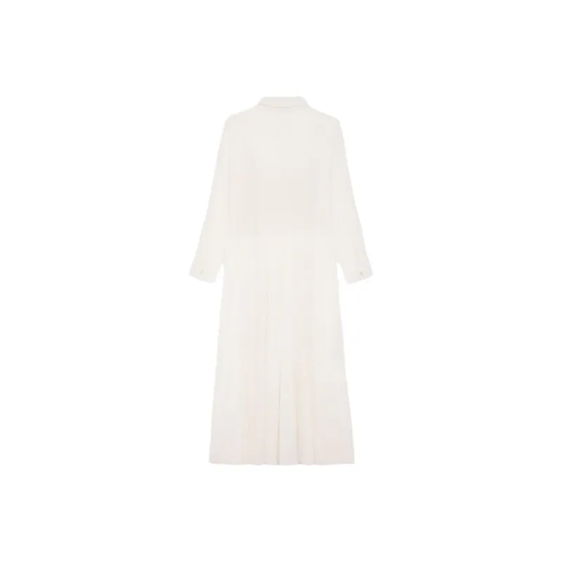 CELINE Long Sleeved Dress Women's Ivory White-1