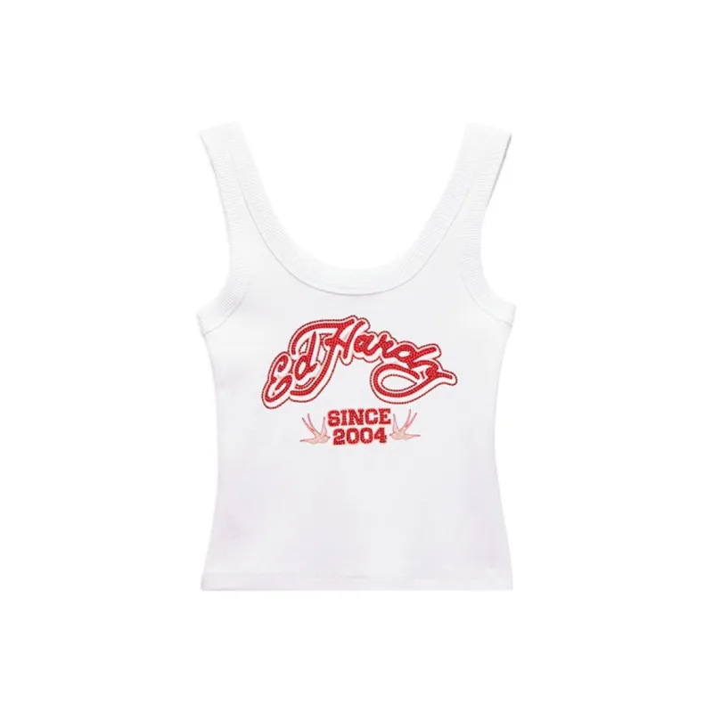 Ed Hardy SS25 Tank Tops Women's Ivory White-0