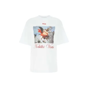 MSGM Drop Shoulder Sleeve T Shirt Women's White