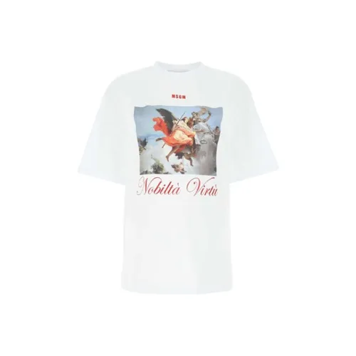 MSGM Drop Shoulder Sleeve T Shirt Women's White