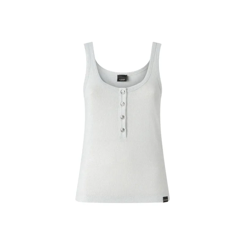 PINKO Knitted Lurex Tank Top-0