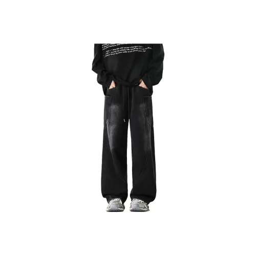 IXXAT Jeans Unisex Wasteland Blue Black Thickened Fleece Black