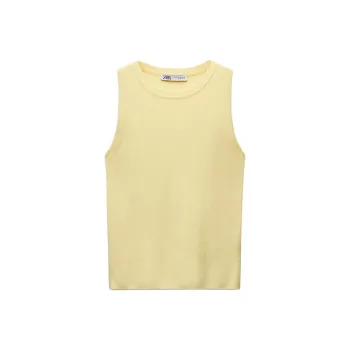 ZARA Tank Tops Women's Yellow