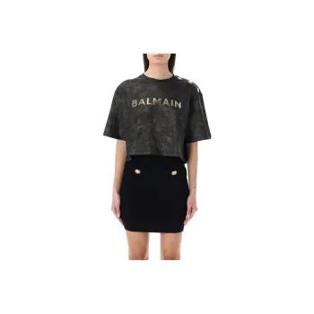BALMAIN Crop Tops Women's Black