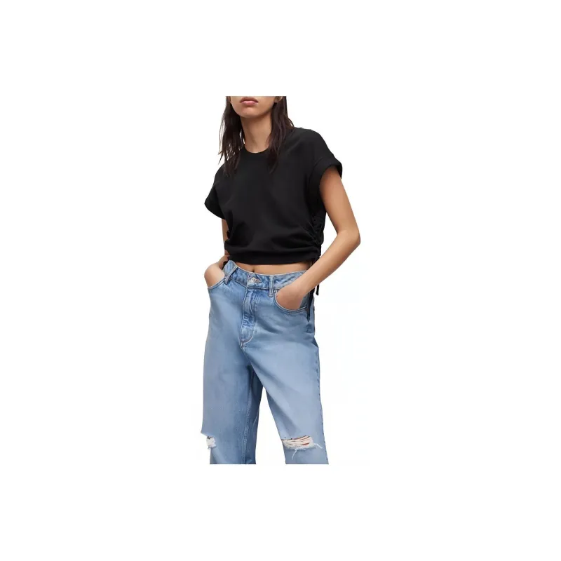 ALLSAINTS Drop Shoulder Sleeve T-Shirt Women's Black-0
