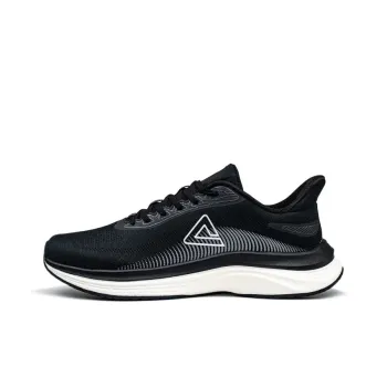 PEAK Cushioning Abrasion Resistant Breathable Low Top Sprint Running Shoes Men's Black White