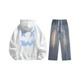 Set (White Top+Nostalgic Blue Jeans)