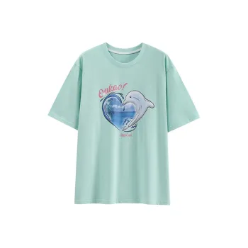 OAKAO Straight T Shirt Unisex Light Green