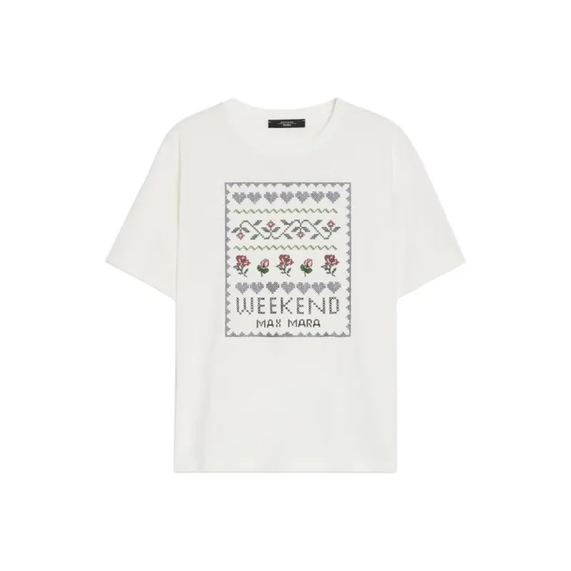 WEEKEND MaxMara Floral Patterned Crewneck T-Shirt-0