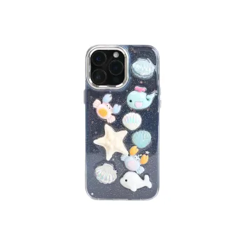 Wei Xin Acrylic Material 3D Effect Starfish Shell Phone Cases Compatible With IPhone 16/15 Pro Max/Apple 13/14 Pro/Max