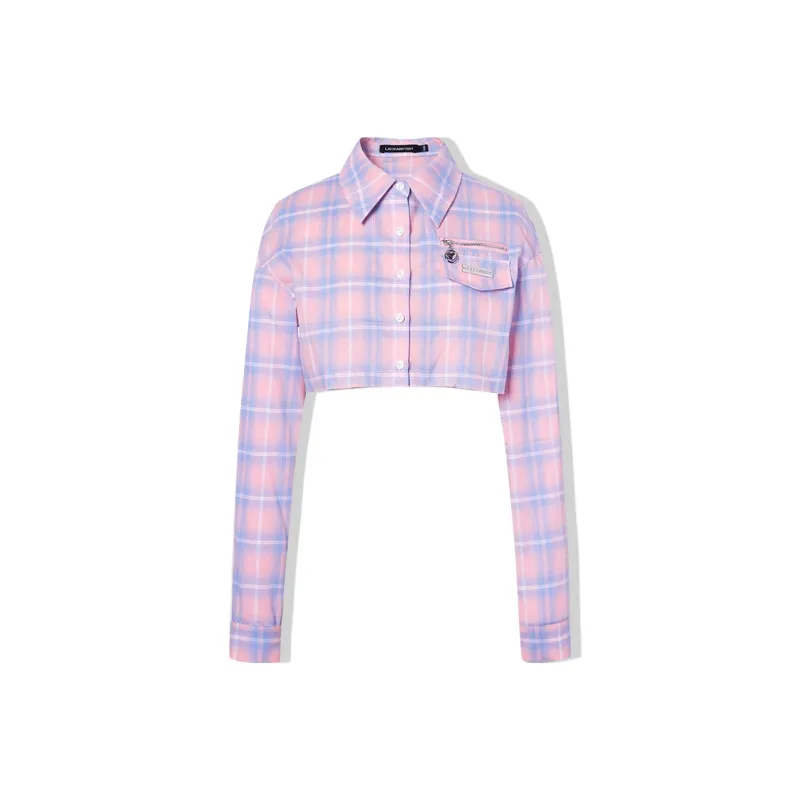 LA CRAWFISH Plaid Shirt Shirt Spring Summer And Autumn Women's-0