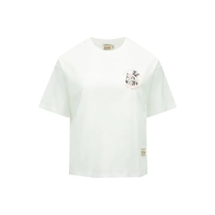 EVISU Batwing Sleeve T Shirt Women's White-0