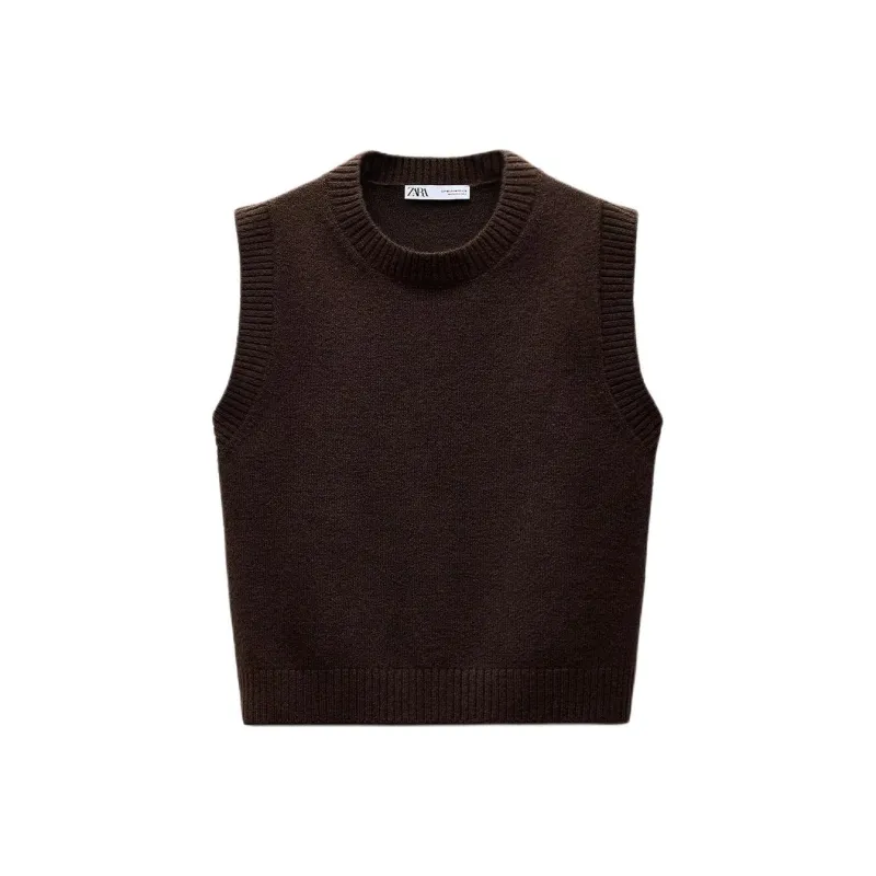 ZARA Tank Top Women's Dark Brown-0