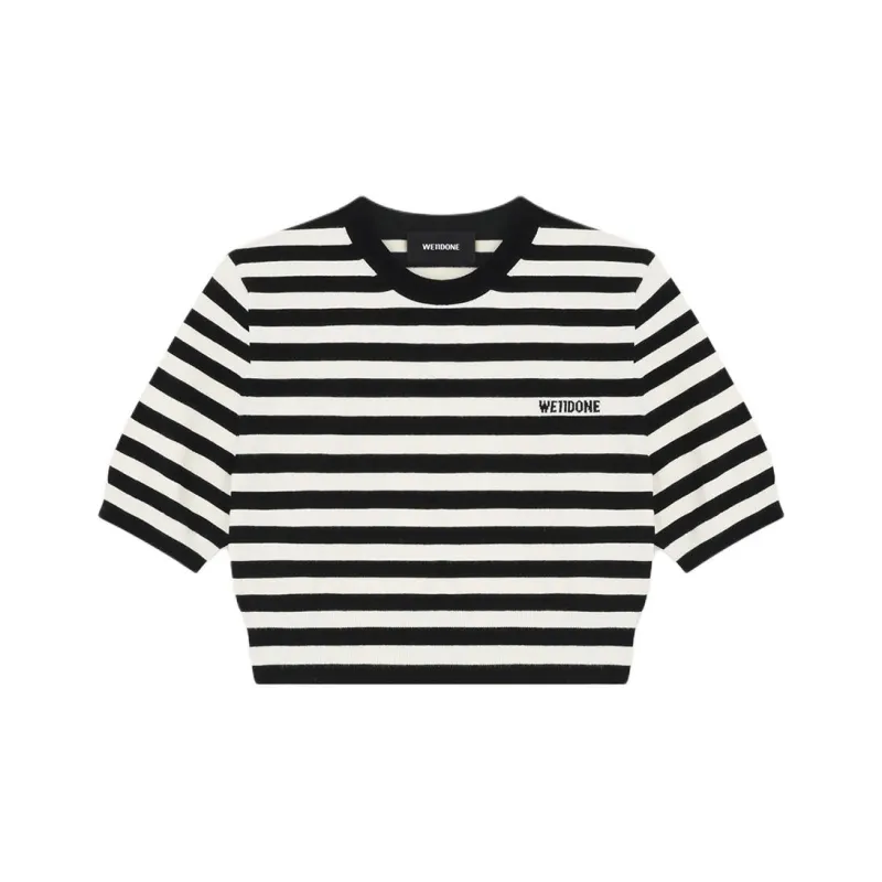 WE11DONE Striped Knitted T shirt-0
