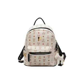 HCXK PU Backpack Women's Black/Ecru/Dark Brown/Pink