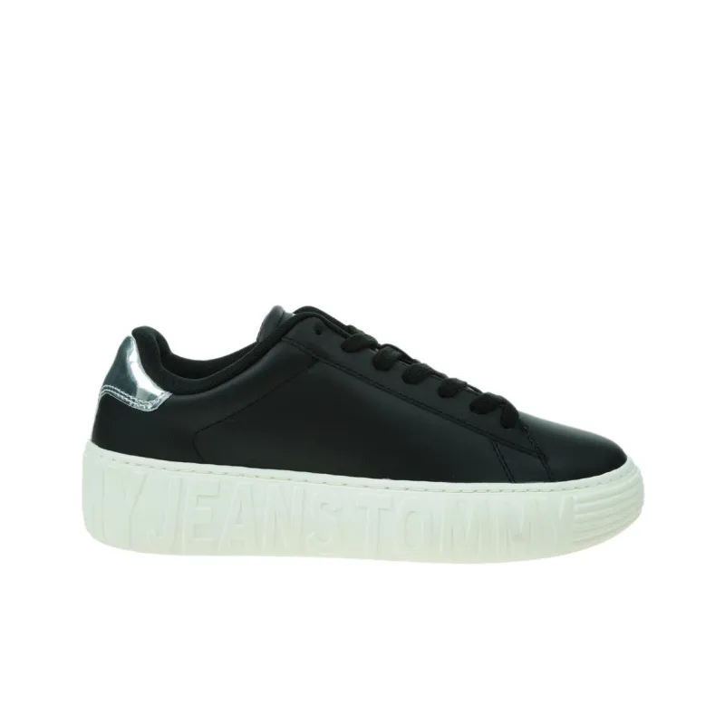 Tommy Hilfiger Cupsole Low Top Skateboard Shoes Women's Black-1