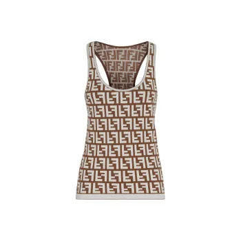 FENDI Ff Jacquard Ribbed Tank Top
