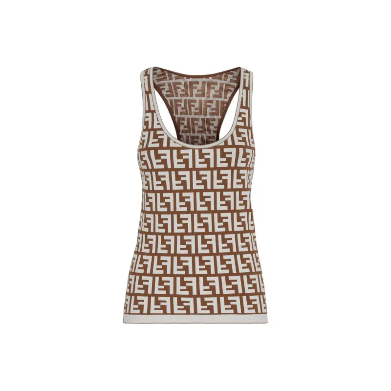 FENDI Ff Jacquard Ribbed Tank Top-0