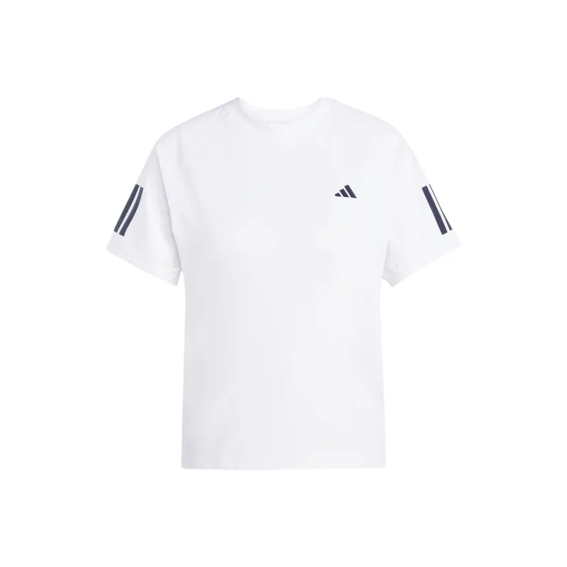 Adidas Women's Club 3 Stripes Climacool T Shirt White-0