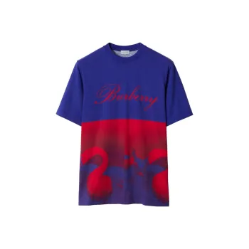 Burberry Swan-Printed Two-Toned T-Shirt