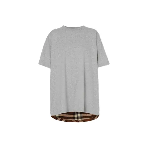 Burberry Women'ss Check Panel T Cotton Grey