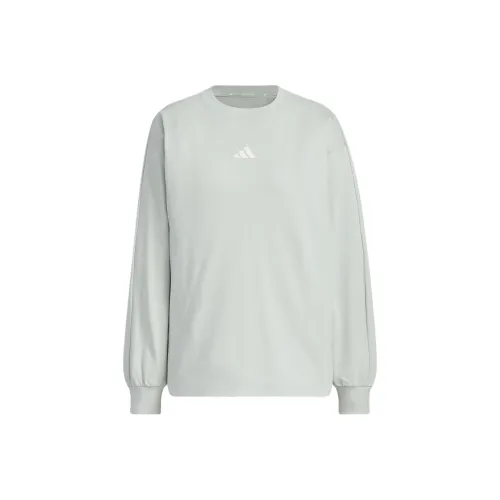 Adidas Drop Shoulder Sleeve T Shirt Women's Silver Gray