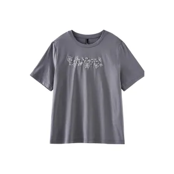OUNIXUE Regular T Shirt Women's Gray