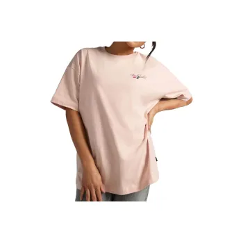 Converse Drop Shoulder Sleeve T Shirt Women's Pink