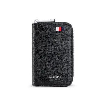 WilliamPOLO Cow Leather Multifunction Accordion Wallet Driver's License Card Holder Unisex Multicolor