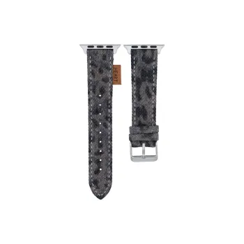 Antey Watch Band Apple Compatibility Denim Vintage Leopard Print Material