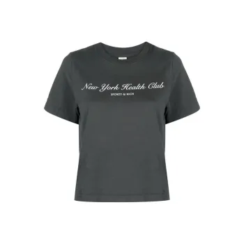 SPORTY & RICH Logo print Cotton T shirt