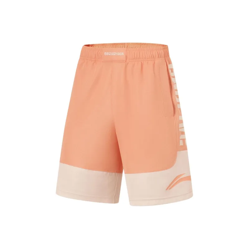 LiNing Sports Shorts Men's Sunset Orange Moonlight Gray-0