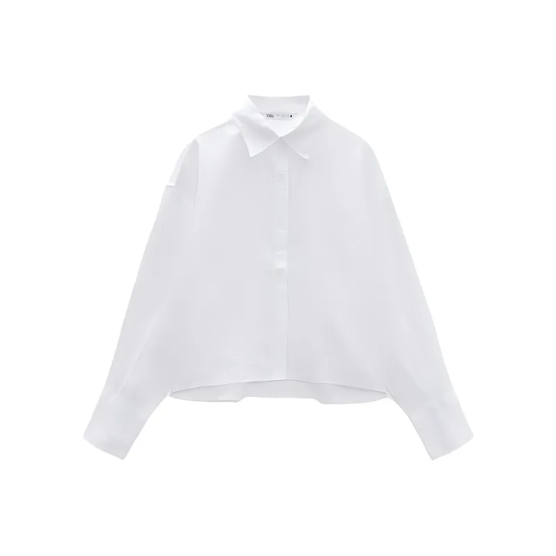 ZARA Crop Tops Women's Frosted White-0