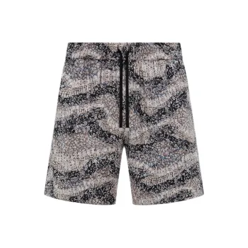 AMIRI Wavy Embellished Short Casual Shorts Men's Gray